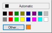 Color picker showing orange swatch