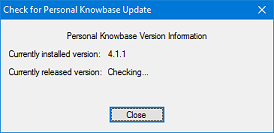 Check for Update dialog