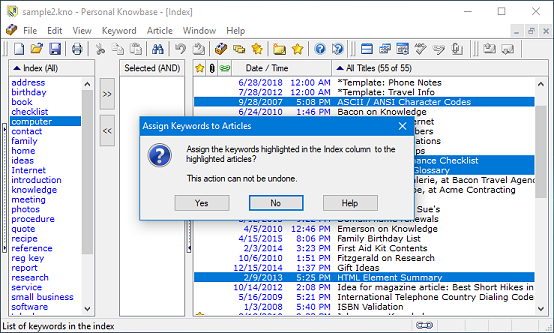 Verification to assign keywords