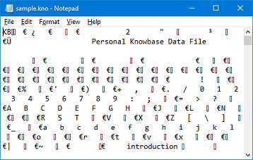 PK file opened in Notepad